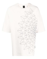 T-shirt à col rond imprimé blanc Moose Knuckles