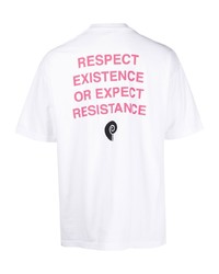 T-shirt à col rond imprimé blanc Prmtvo
