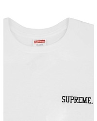 T-shirt à col rond imprimé blanc Supreme