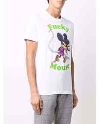 T-shirt à col rond imprimé blanc DSQUARED2