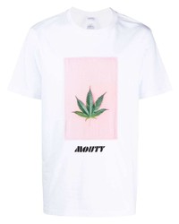 T-shirt à col rond imprimé blanc MOUTY