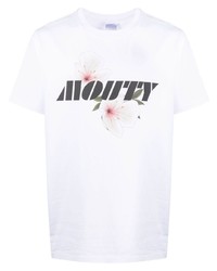 T-shirt à col rond imprimé blanc MOUTY