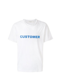 T-shirt à col rond imprimé blanc Mr. Completely