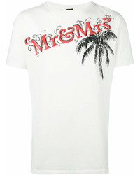 T-shirt à col rond imprimé blanc Mr & Mrs Italy