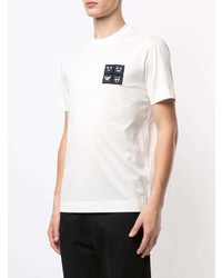 T-shirt à col rond imprimé blanc Emporio Armani