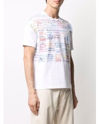 T-shirt à col rond imprimé blanc Junya Watanabe MAN