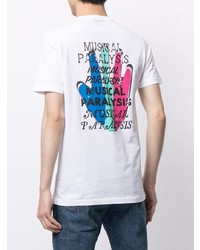 T-shirt à col rond imprimé blanc PS Paul Smith