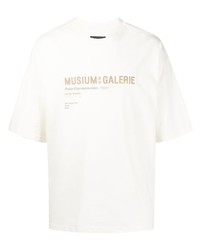 T-shirt à col rond imprimé blanc Musium Div.