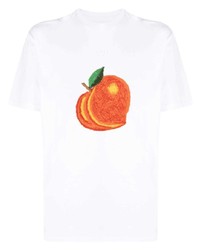 T-shirt à col rond imprimé blanc N°21