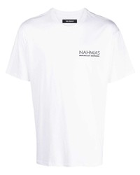 T-shirt à col rond imprimé blanc Nahmias