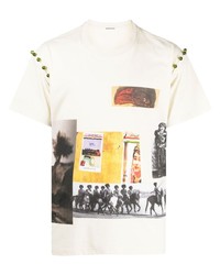 T-shirt à col rond imprimé blanc Namacheko
