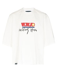 T-shirt à col rond imprimé blanc NAMESAKE