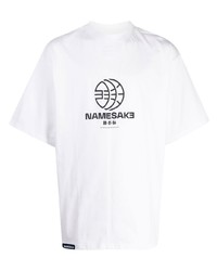 T-shirt à col rond imprimé blanc NAMESAKE