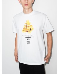T-shirt à col rond imprimé blanc Neighborhood