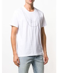 T-shirt à col rond imprimé blanc VISVIM