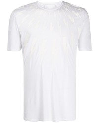 T-shirt à col rond imprimé blanc Neil Barrett