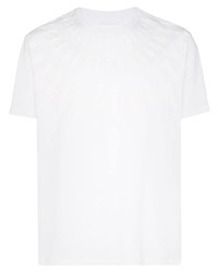 T-shirt à col rond imprimé blanc Neil Barrett