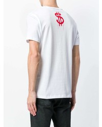 T-shirt à col rond imprimé blanc Philipp Plein