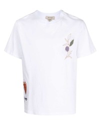 T-shirt à col rond imprimé blanc Nick Fouquet