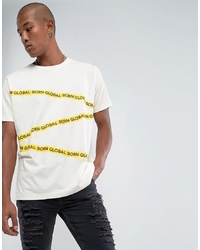 T-shirt à col rond imprimé blanc Night Addict
