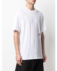 T-shirt à col rond imprimé blanc Oamc