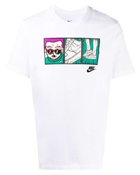 T-shirt à col rond imprimé blanc Nike