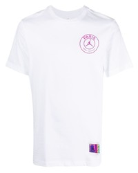 T-shirt à col rond imprimé blanc Nike