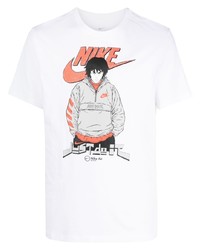 T-shirt à col rond imprimé blanc Nike