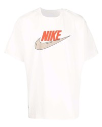 T-shirt à col rond imprimé blanc Nike