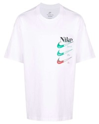 T-shirt à col rond imprimé blanc Nike