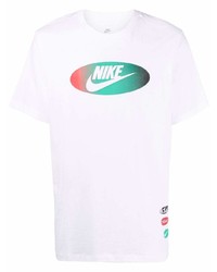 T-shirt à col rond imprimé blanc Nike