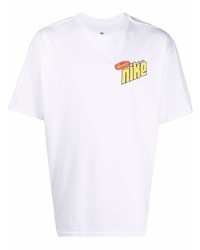 T-shirt à col rond imprimé blanc Nike