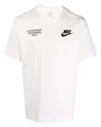 T-shirt à col rond imprimé blanc Nike