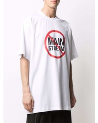 T-shirt à col rond imprimé blanc Vetements