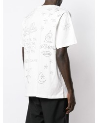 T-shirt à col rond imprimé blanc Haculla