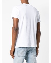 T-shirt à col rond imprimé blanc Diesel