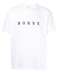 T-shirt à col rond imprimé blanc Norse Projects
