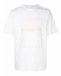 T-shirt à col rond imprimé blanc Oamc