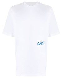 T-shirt à col rond imprimé blanc Oamc