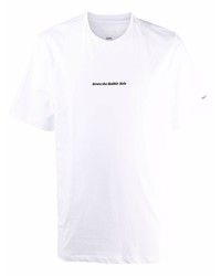 T-shirt à col rond imprimé blanc Oamc