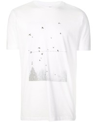 T-shirt à col rond imprimé blanc Odin