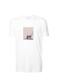 T-shirt à col rond imprimé blanc Odin