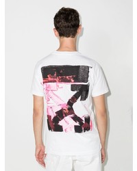 T-shirt à col rond imprimé blanc Off-White