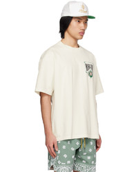 T-shirt à col rond imprimé blanc Rhude