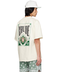 T-shirt à col rond imprimé blanc Rhude