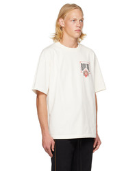 T-shirt à col rond imprimé blanc Rhude