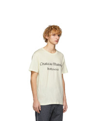 T-shirt à col rond imprimé blanc Gucci