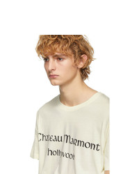 T-shirt à col rond imprimé blanc Gucci