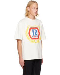 T-shirt à col rond imprimé blanc Rhude