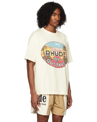 T-shirt à col rond imprimé blanc Rhude